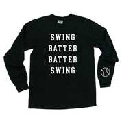 Swing Batter Batter Swing (wd) - LONG SLEEVE Comfort Colors Tee Little Mama Shirt Shop