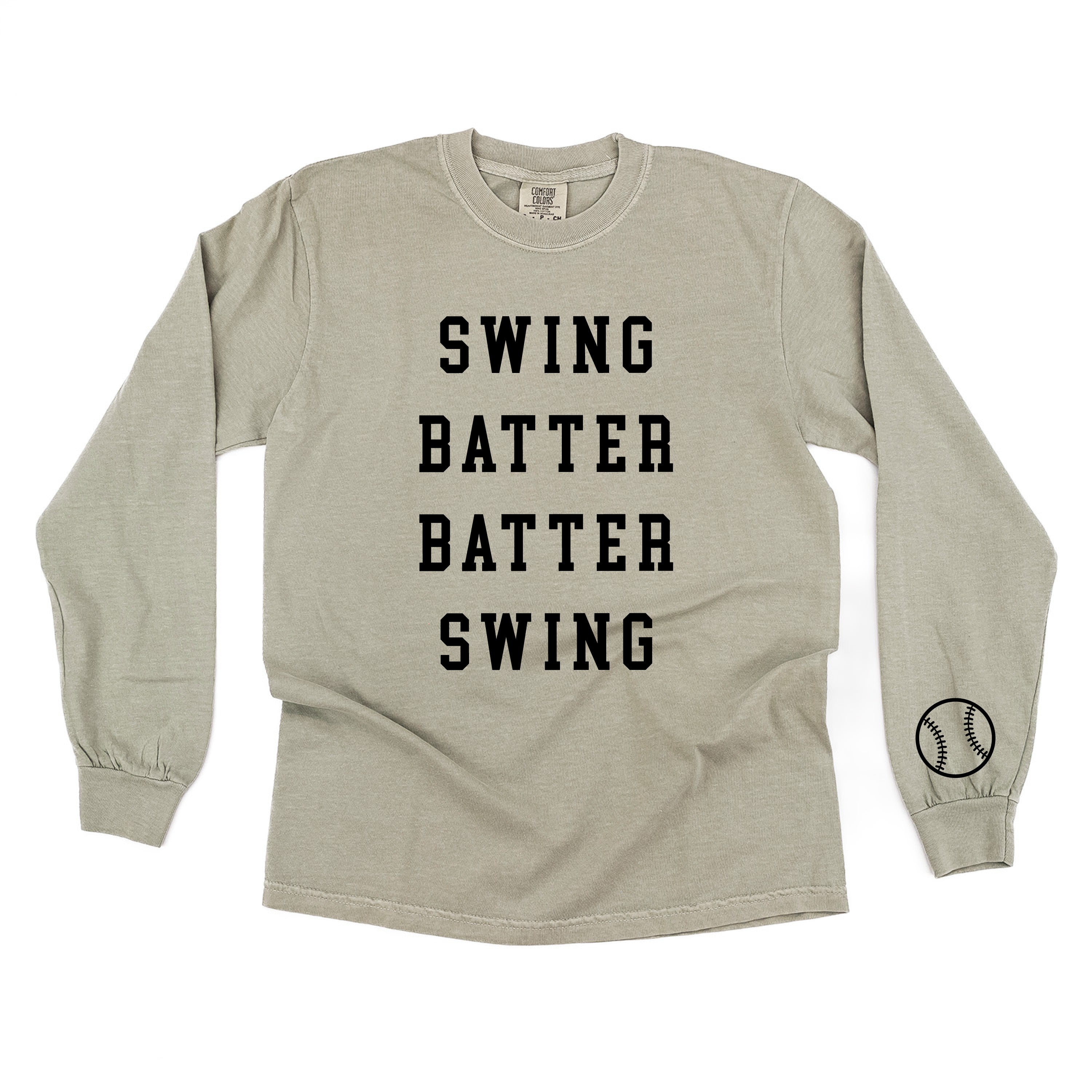 Swing Batter Batter Swing (wd) - LONG SLEEVE Comfort Colors Tee Little Mama Shirt Shop