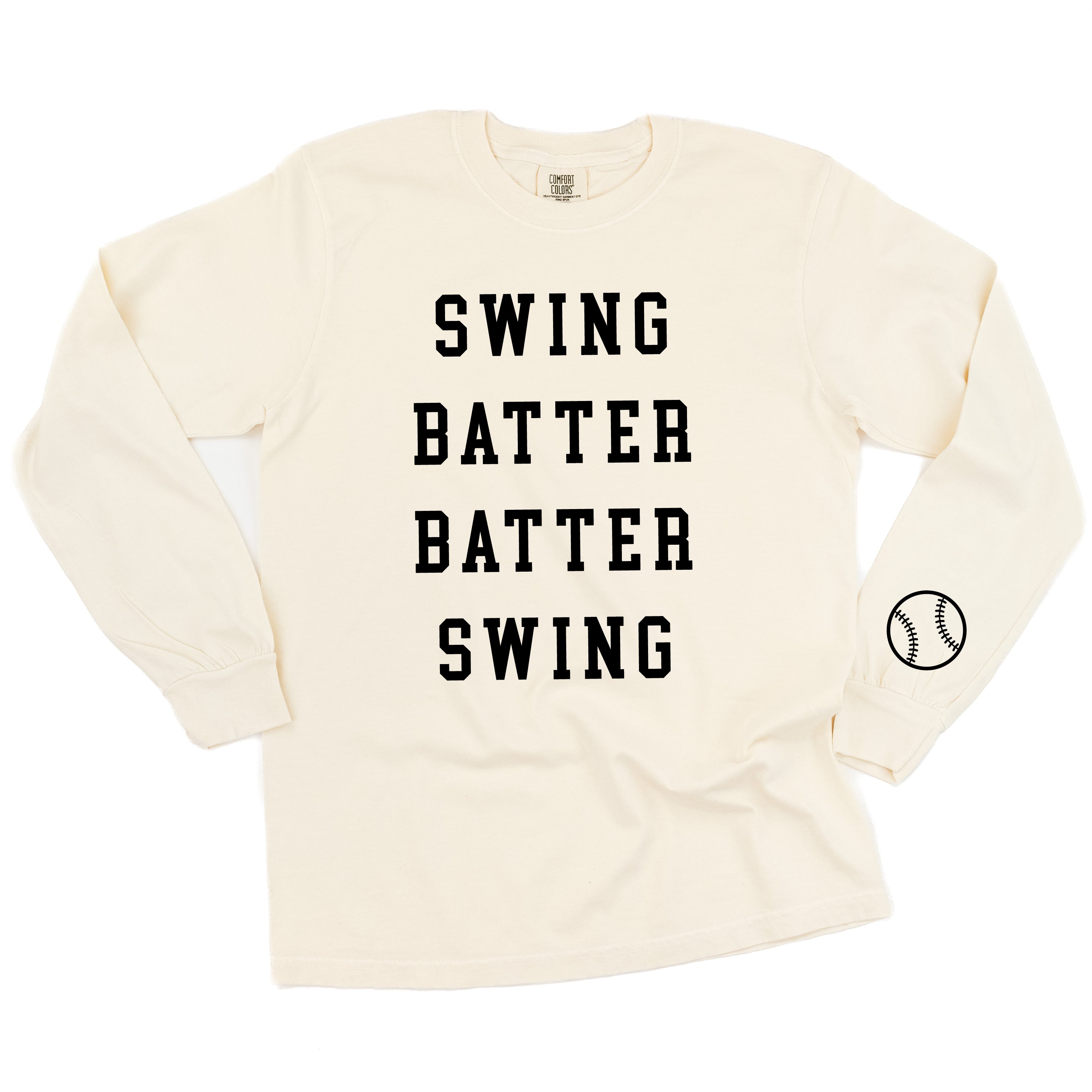 Swing Batter Batter Swing (wd) - LONG SLEEVE Comfort Colors Tee Little Mama Shirt Shop