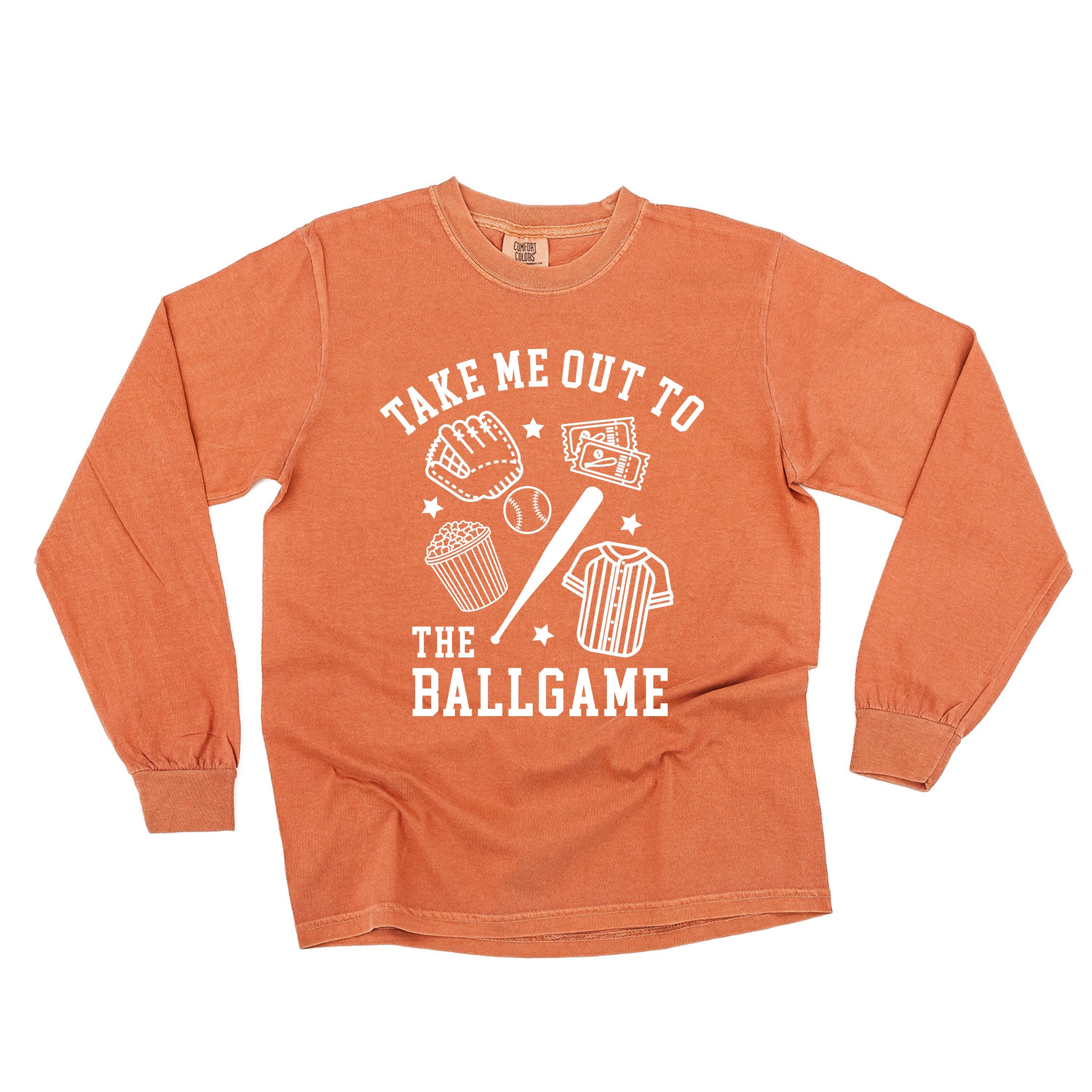 Take Me Out To The Ballgame - LONG SLEEVE Comfort Colors Tee Little Mama Shirt Shop