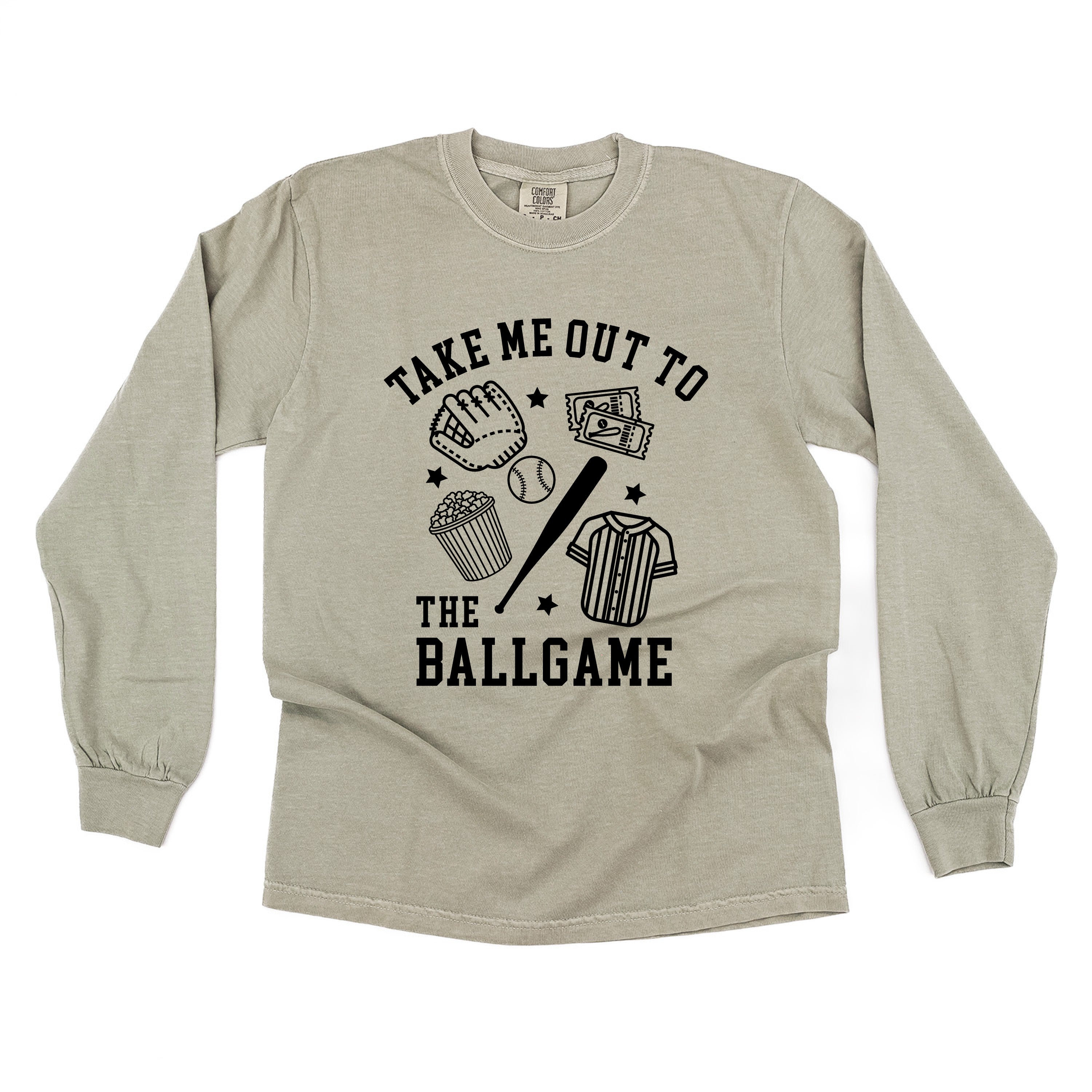 Take Me Out To The Ballgame - LONG SLEEVE Comfort Colors Tee Little Mama Shirt Shop