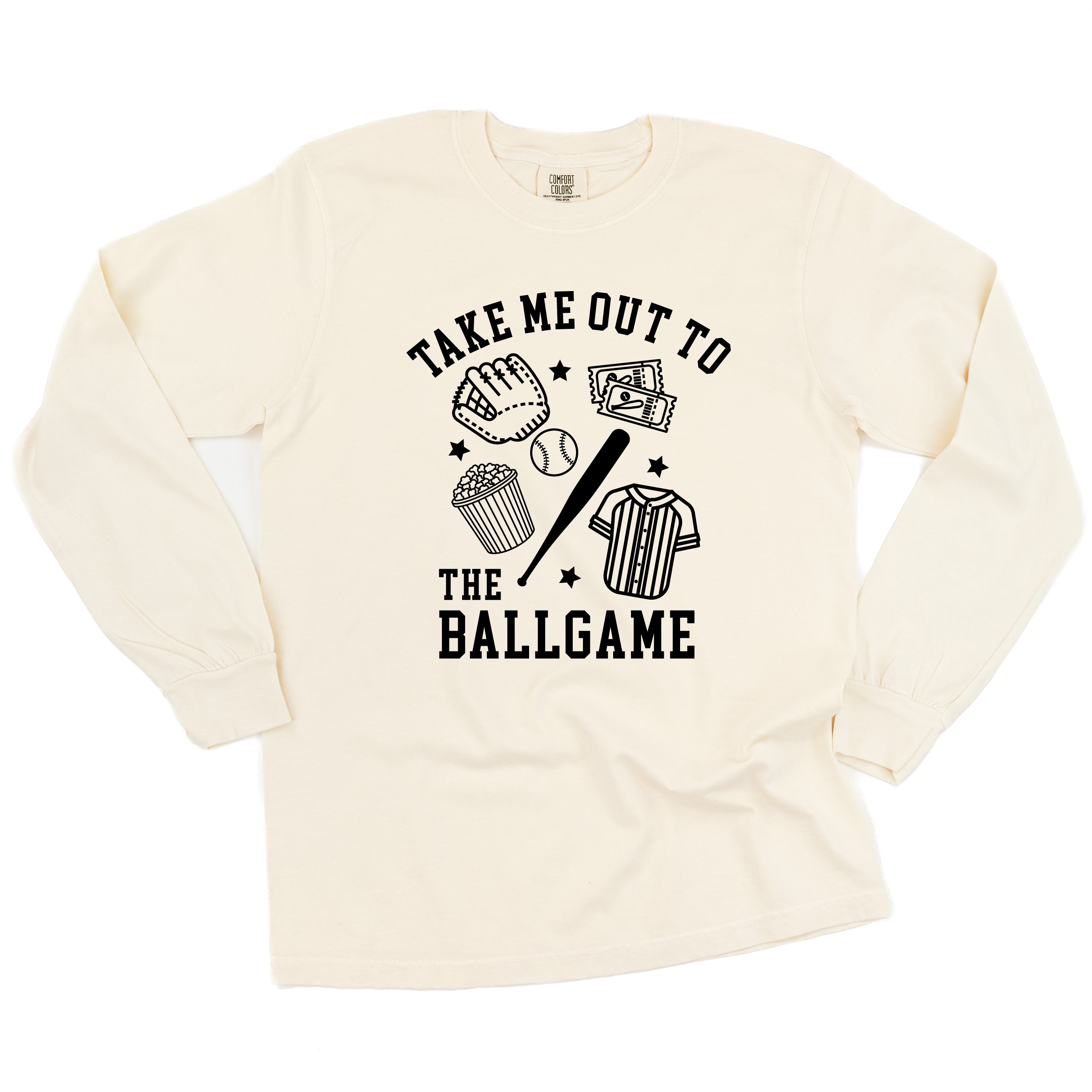 Take Me Out To The Ballgame - LONG SLEEVE Comfort Colors Tee Little Mama Shirt Shop
