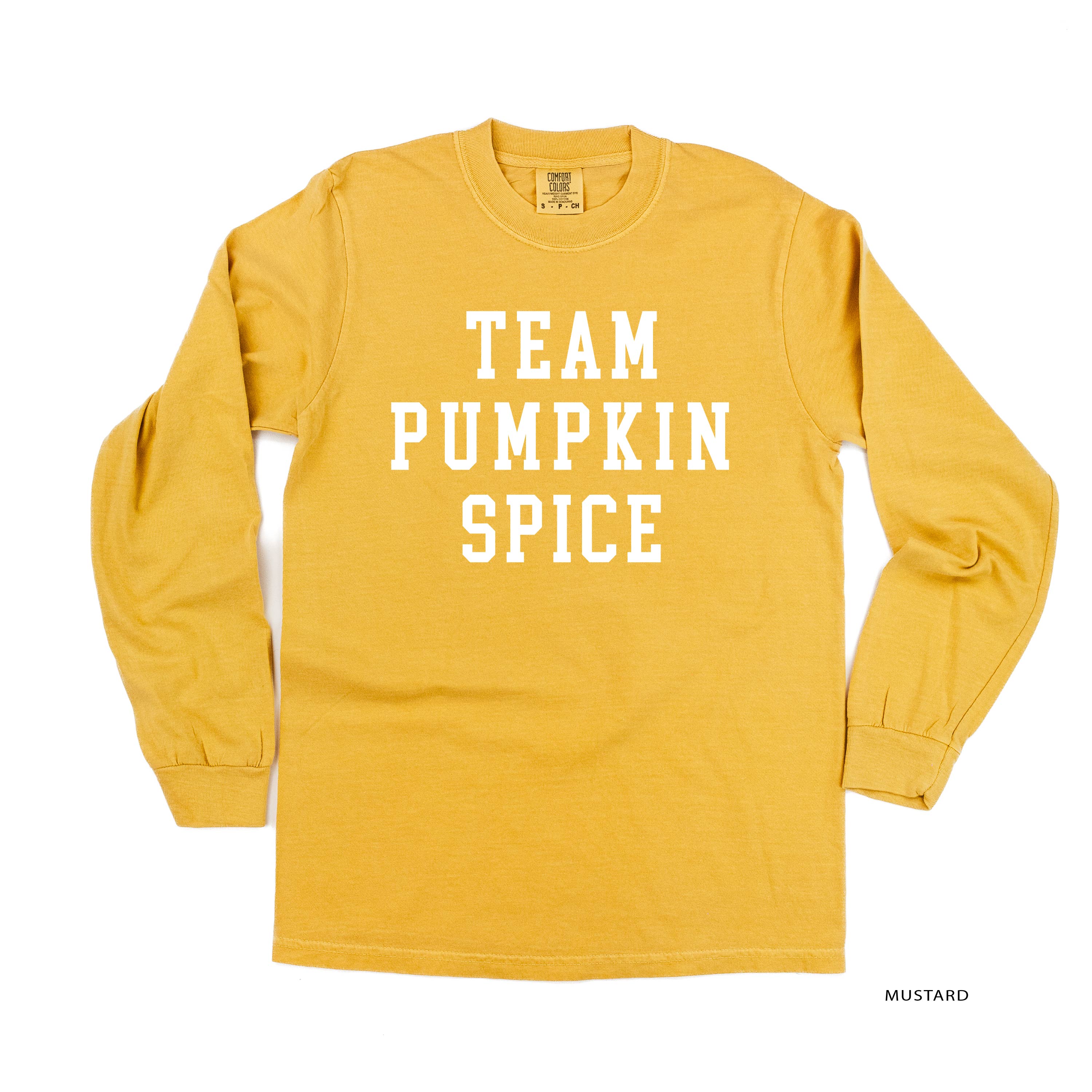 Team Pumpkin Spice - LONG SLEEVE Comfort Colors Tee Little Mama Shirt Shop