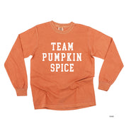Team Pumpkin Spice - LONG SLEEVE Comfort Colors Tee Little Mama Shirt Shop