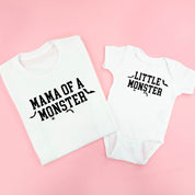 Mama of a Monster / Little Monster - Set of 2 Unisex Tees Little Mama Shirt Shop