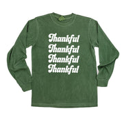 Thankful (x4) - LONG SLEEVE Comfort Colors Tee Little Mama Shirt Shop