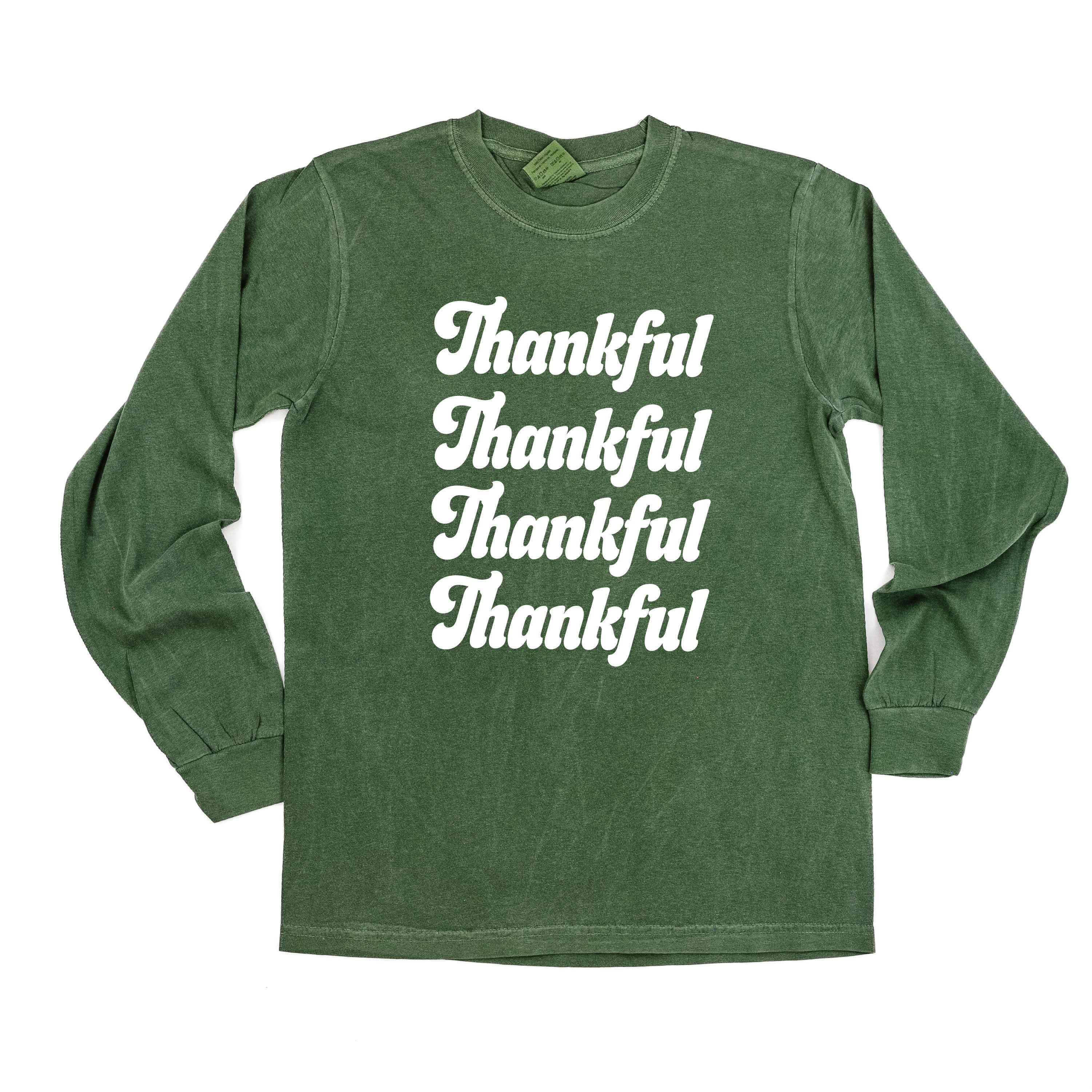 Thankful (x4) - LONG SLEEVE Comfort Colors Tee Little Mama Shirt Shop