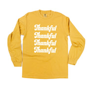 Thankful (x4) - LONG SLEEVE Comfort Colors Tee Little Mama Shirt Shop