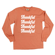 Thankful (x4) - LONG SLEEVE Comfort Colors Tee Little Mama Shirt Shop