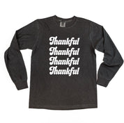 Thankful (x4) - LONG SLEEVE Comfort Colors Tee Little Mama Shirt Shop