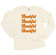 Thankful (x4) - LONG SLEEVE Comfort Colors Tee Little Mama Shirt Shop