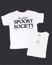 The Official Spooky Society - Set of 2 White Coordinating Tees Little Mama Shirt Shop