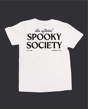 The Official Spooky Society - White Comfort Colors Tee Little Mama Shirt Shop
