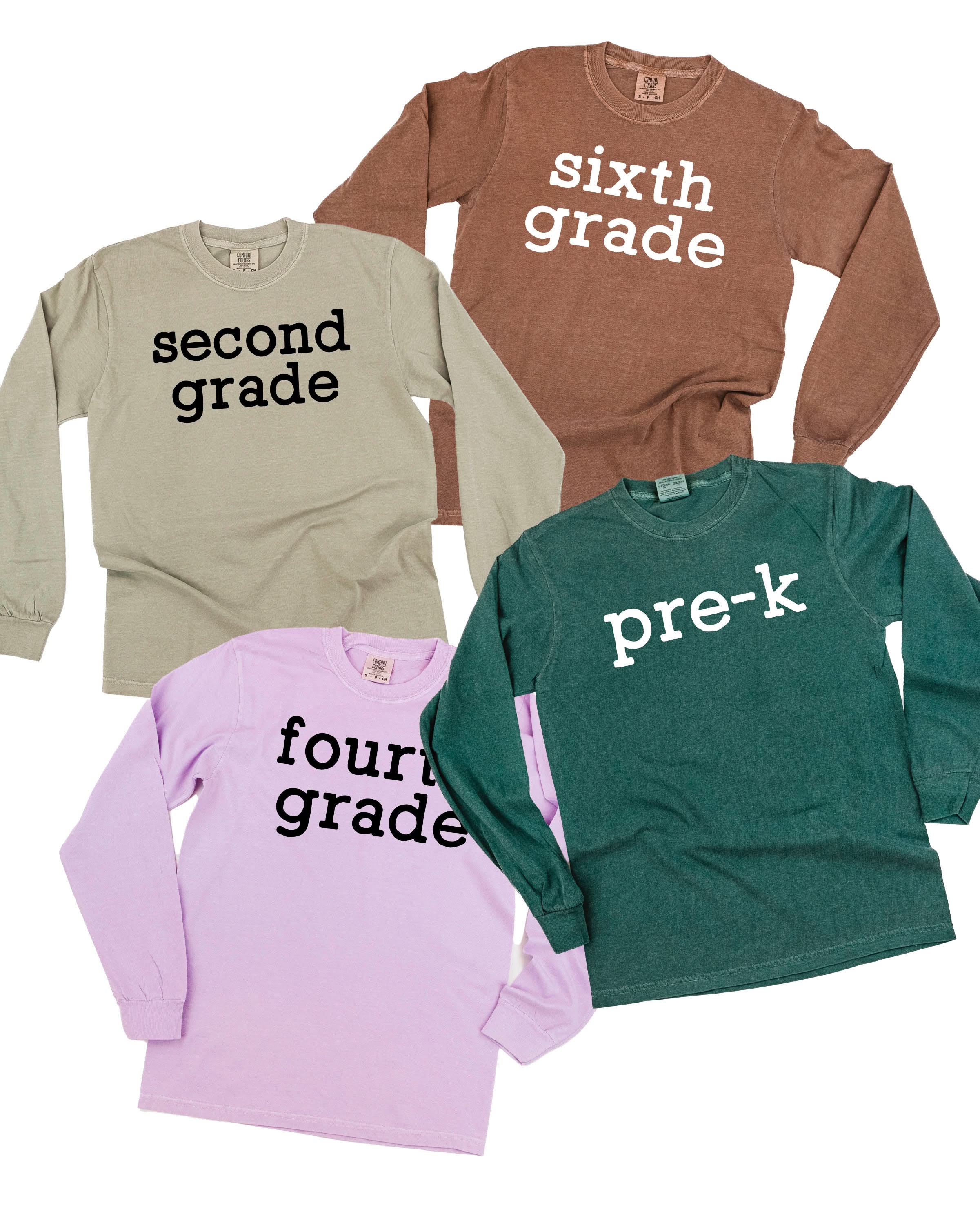 The OG Grades - (Choose Your Grade) - LONG SLEEVE Comfort Colors Tee Little Mama Shirt Shop
