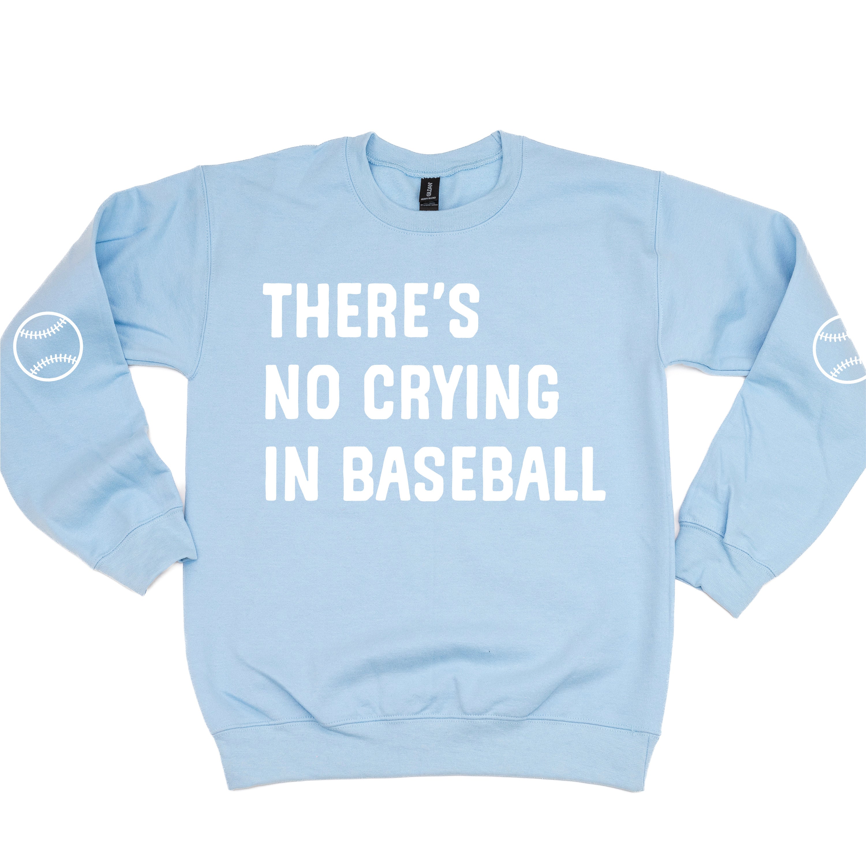 There's No Crying In Baseball (elbows) - Custom Number (back) - BASIC Fleece Little Mama Shirt Shop LLC