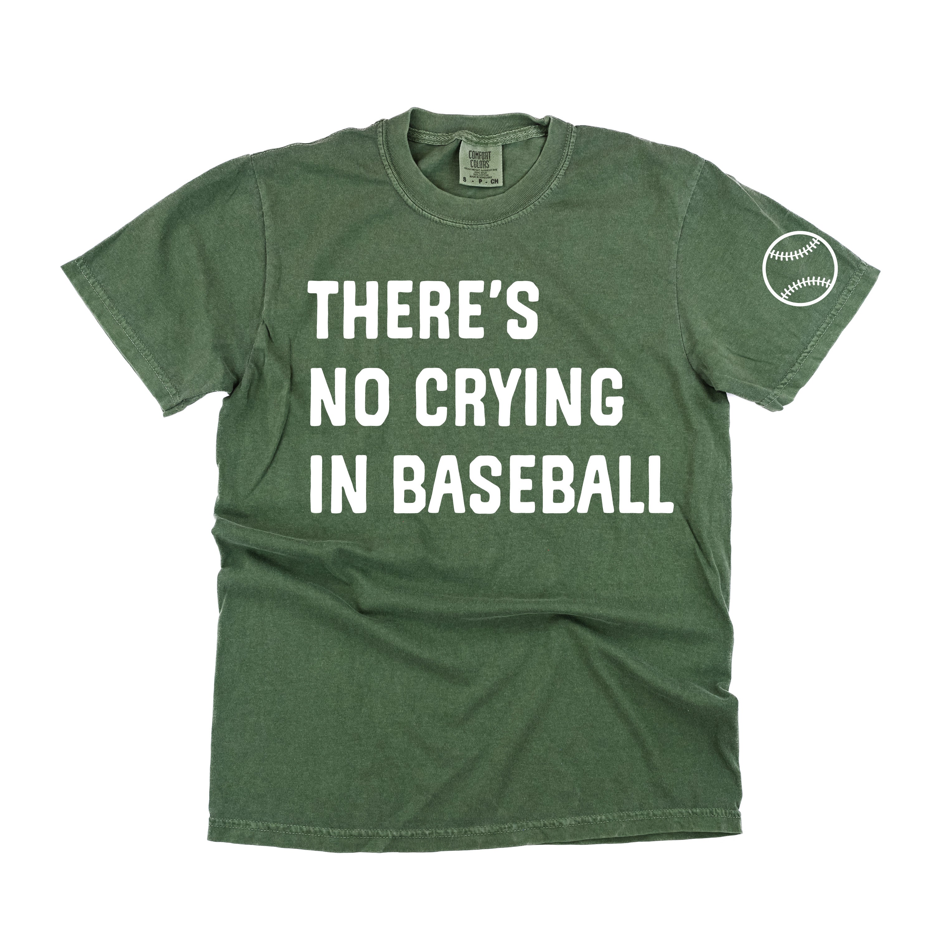 There's No Crying In Baseball (sd) - Custom Number (back) - Comfort Colors Tee Little Mama Shirt Shop