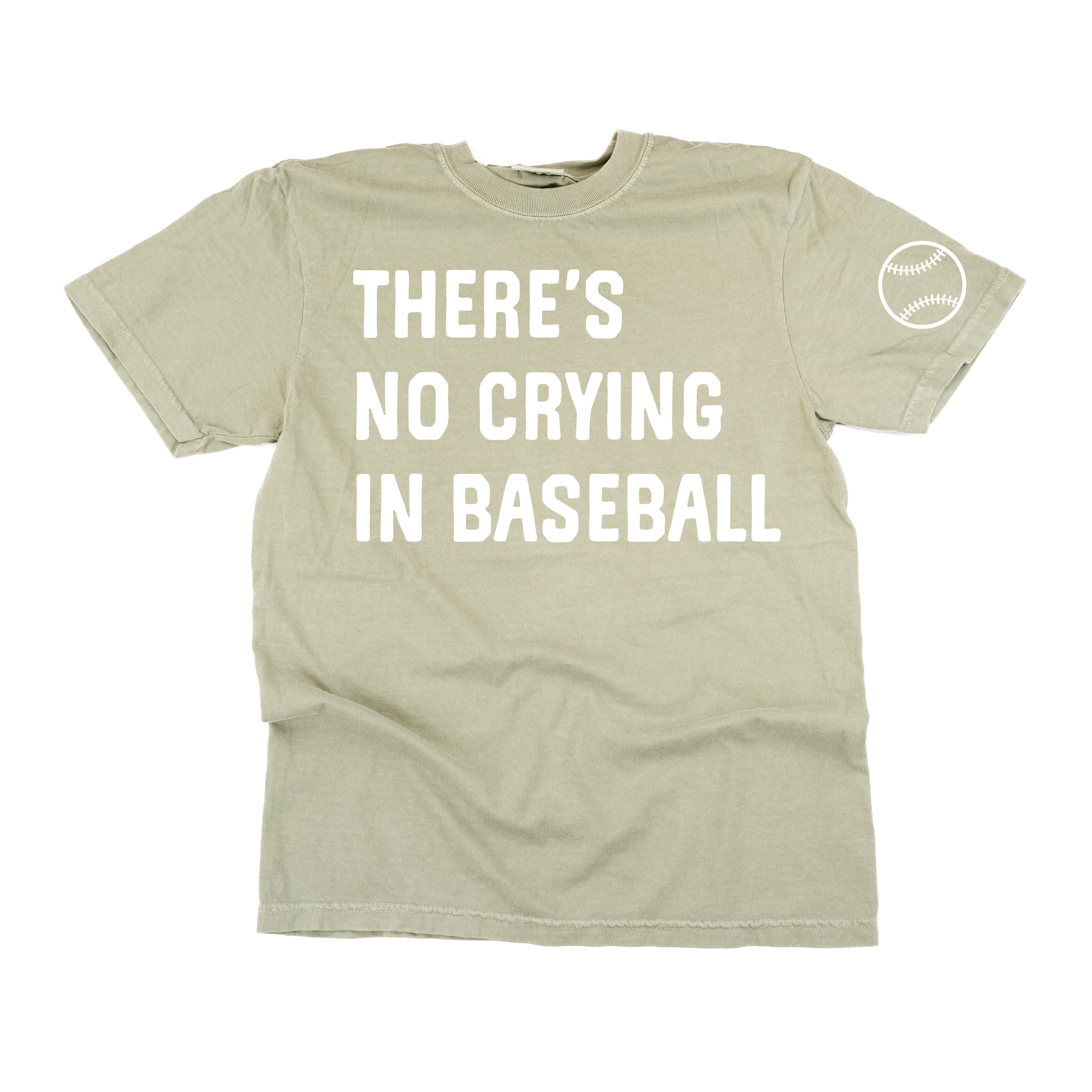 There's No Crying In Baseball (sd) - Custom Number (back) - Comfort Colors Tee Little Mama Shirt Shop