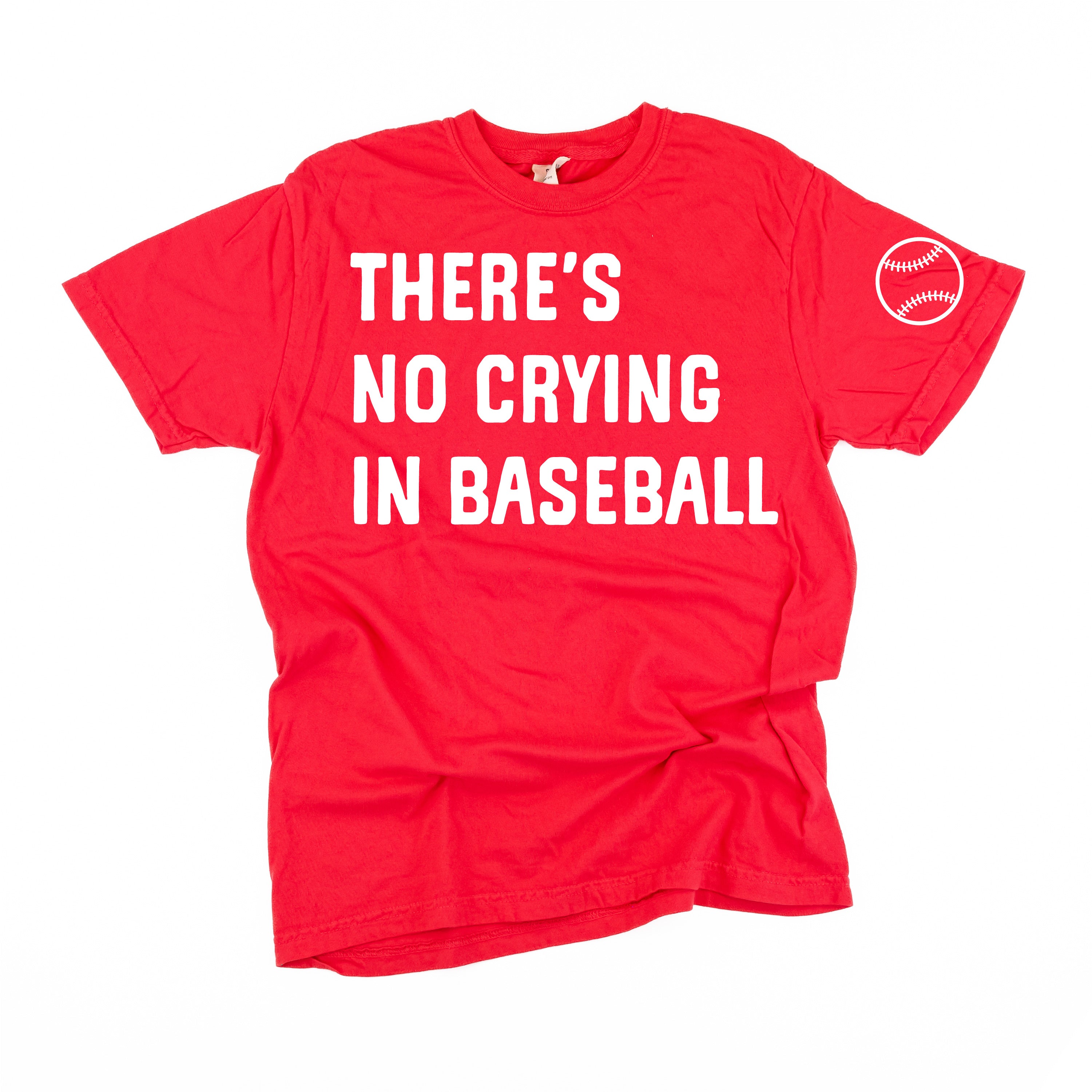 There's No Crying In Baseball (sd) - Custom Number (back) - Comfort Colors Tee Little Mama Shirt Shop