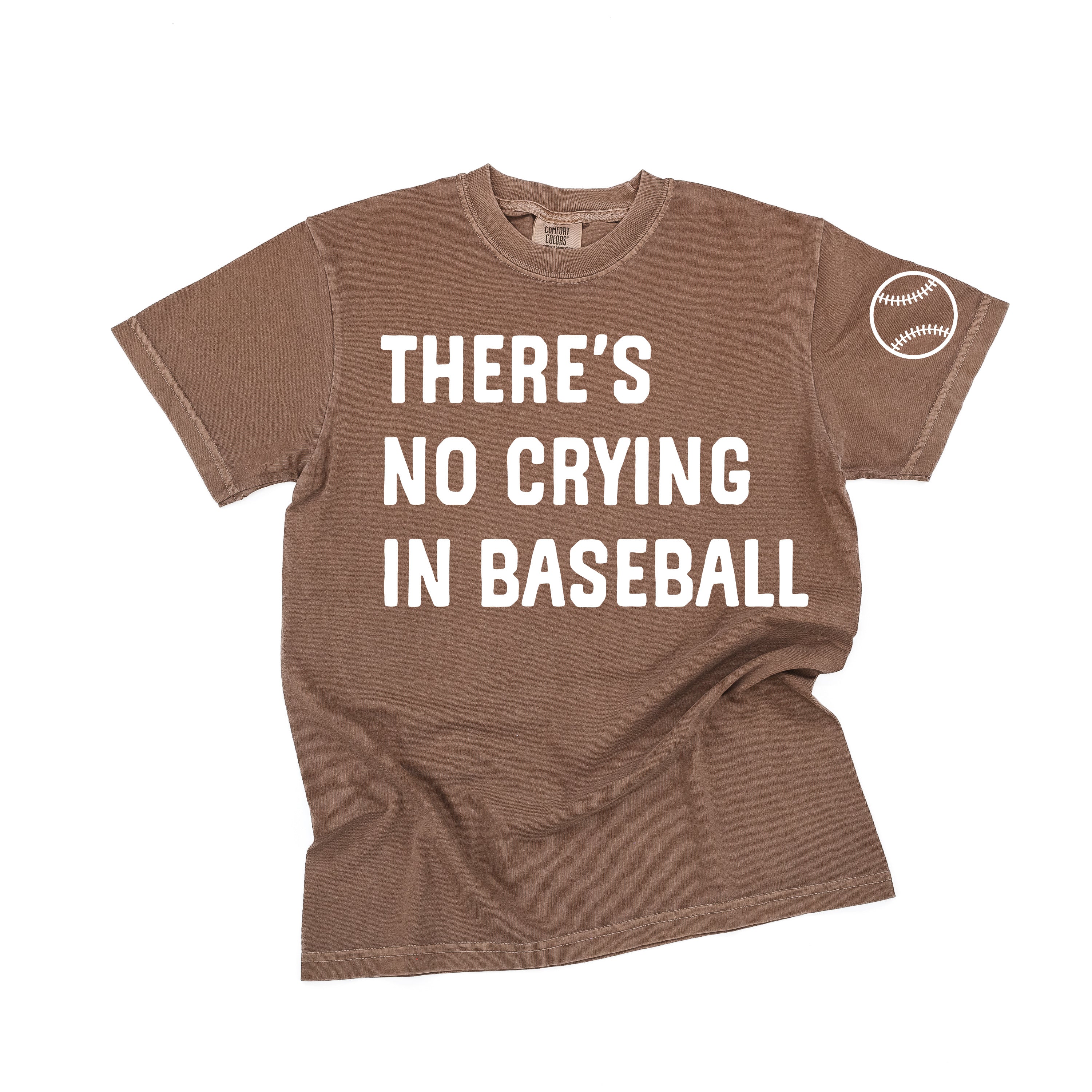 There's No Crying In Baseball (sd) - Custom Number (back) - Comfort Colors Tee Little Mama Shirt Shop
