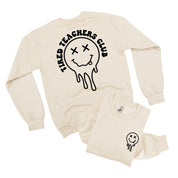 Tired Teachers Club - Melty X Squiggle Smiley (pf & b) - BASIC Fleece Little Mama Shirt Shop LLC