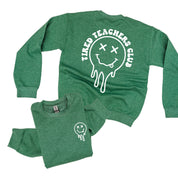 Tired Teachers Club - Melty X Squiggle Smiley (pf & b) - BASIC Fleece Little Mama Shirt Shop LLC