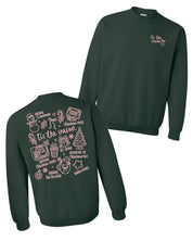 Adult forest sweater with 'Tis the Season' graphic, shown on flat lay – Little Mama Shirt Shop