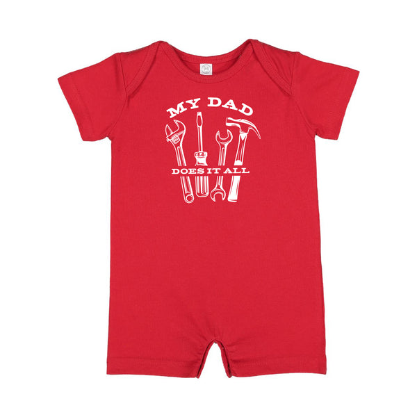 My Dad Does It All - Short Sleeve / Shorts - One Piece Baby Romper