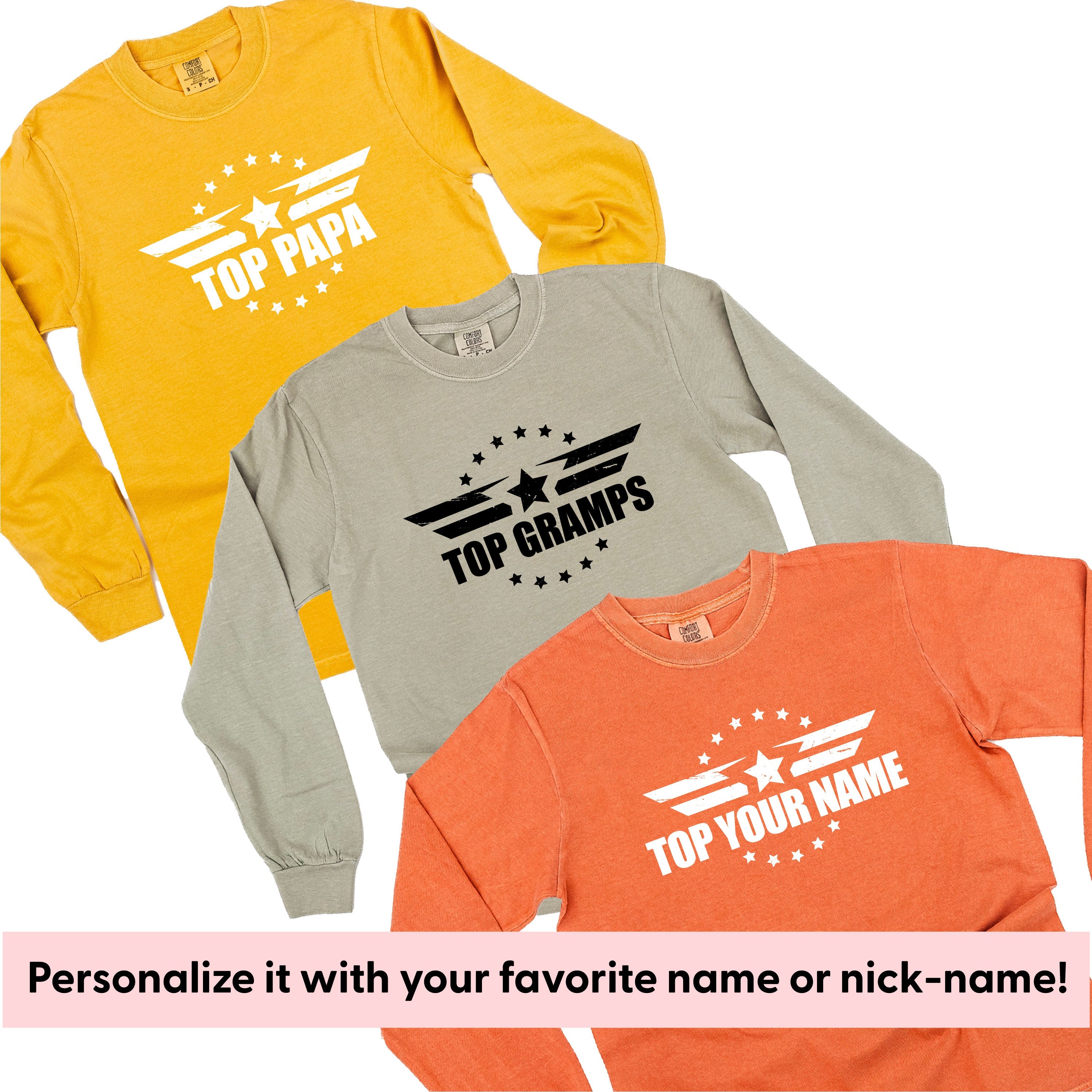 Top _____ - PERSONALIZE IT! - LONG SLEEVE Comfort Colors Tee Little Mama Shirt Shop