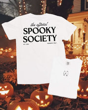 The Official Spooky Society - White Comfort Colors Tee Little Mama Shirt Shop