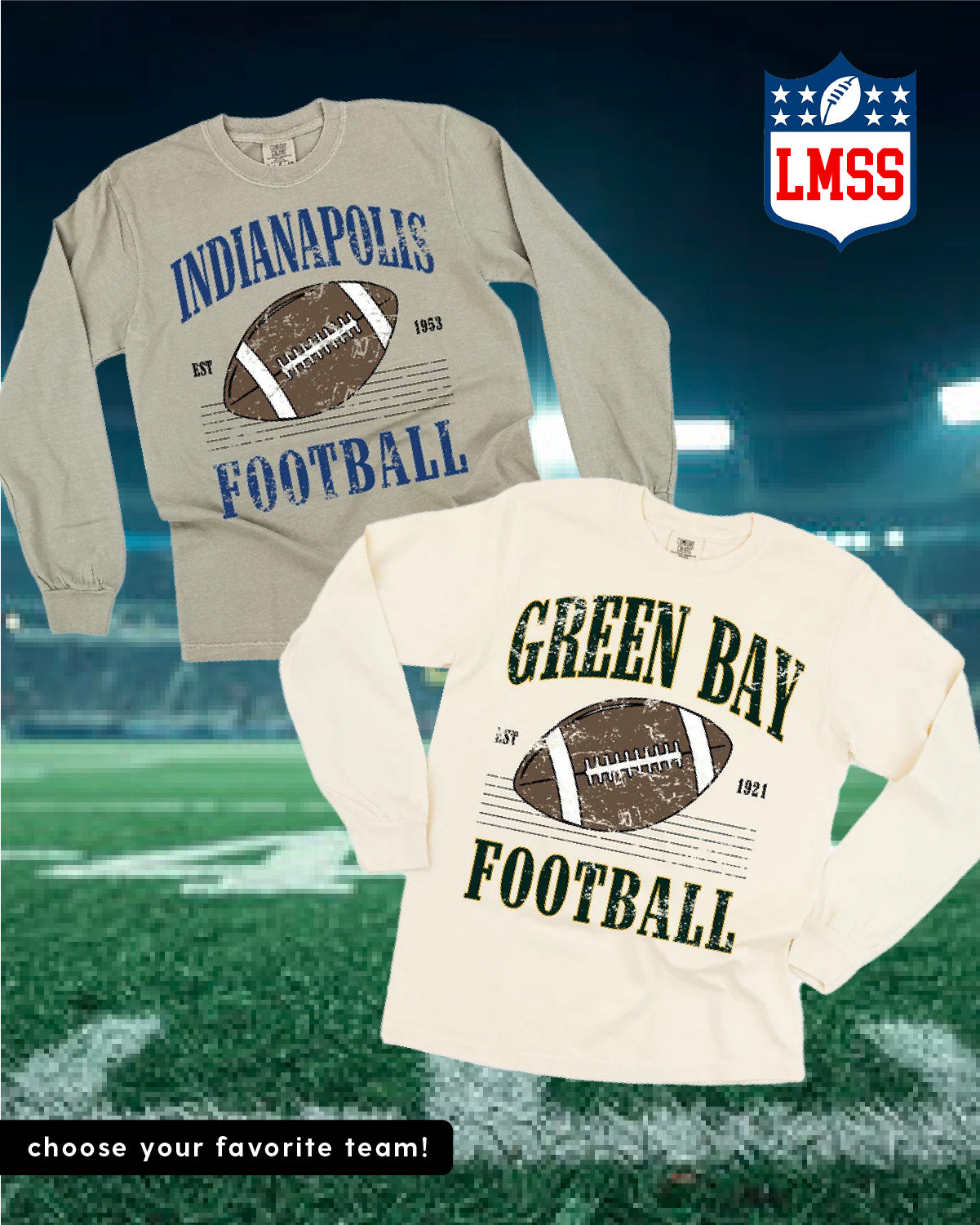 Touchdown Tees - LONG SLEEVE Comfort Colors Tee Little Mama Shirt Shop