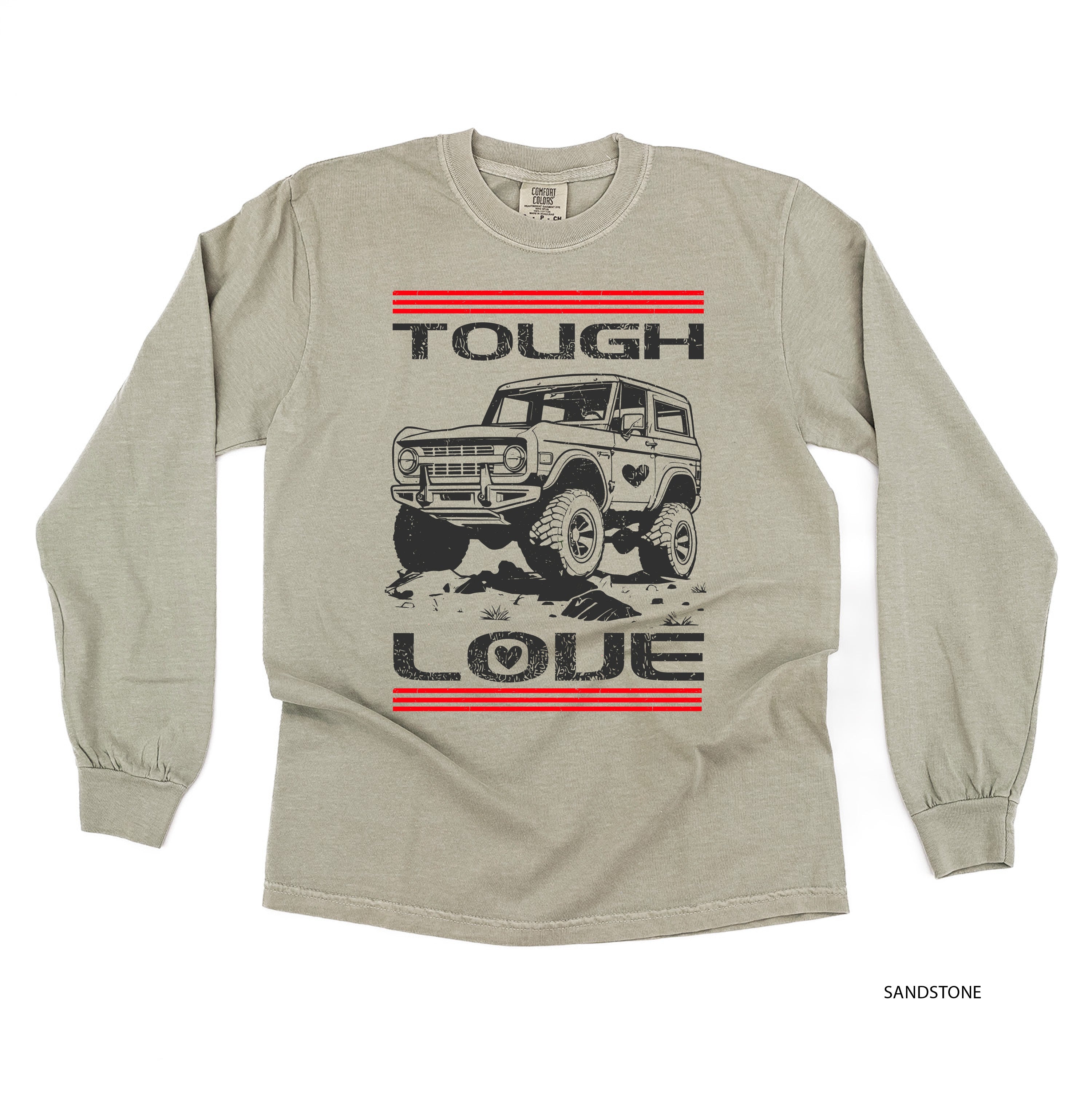 Tough Love Bronco - LONG SLEEVE Comfort Colors Tee Little Mama Shirt Shop