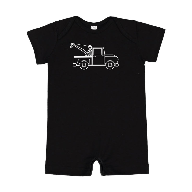 TOW TRUCK - Minimalist Design - Short Sleeve / Shorts - One Piece Baby Romper
