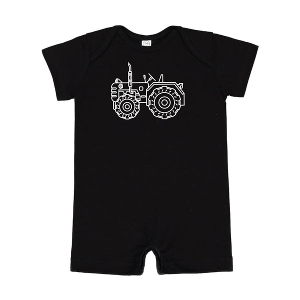 TRACTOR - Minimalist Design - Short Sleeve / Shorts - One Piece Baby Romper