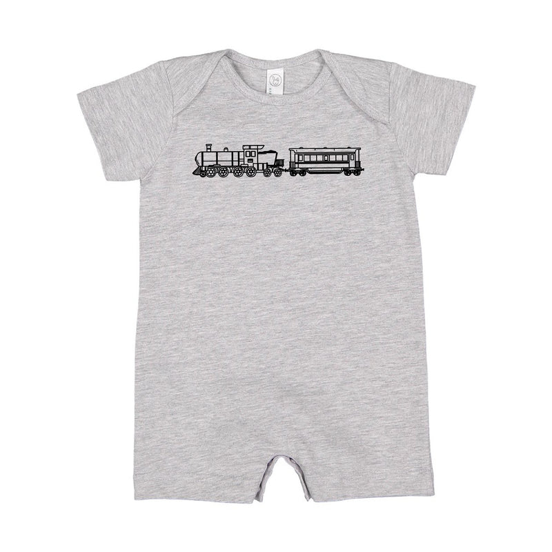 TRAIN - Minimalist Design - Short Sleeve / Shorts - One Piece Baby Romper