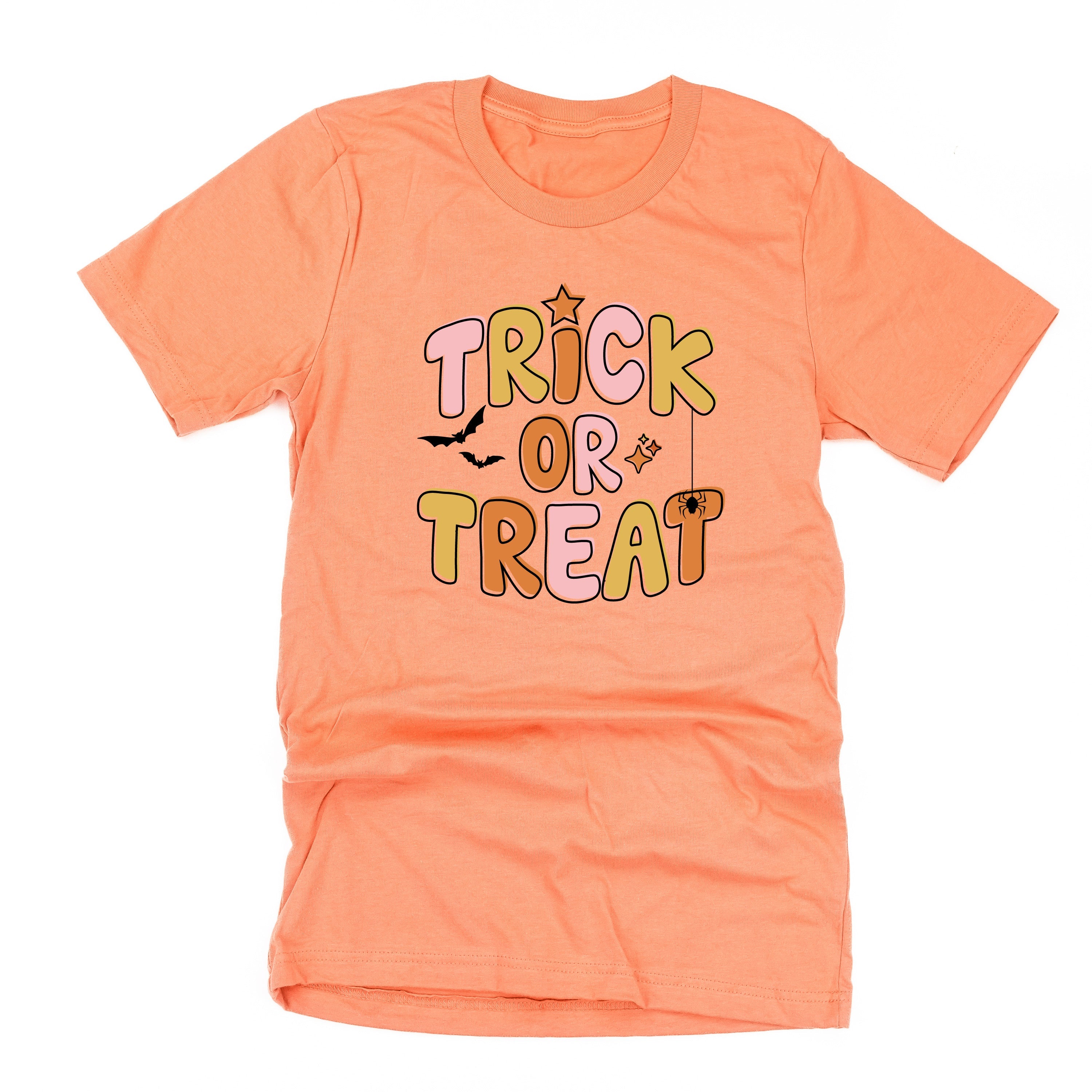 Trick or Treat (PINK/ORANGE) - Unisex Tee Little Mama Shirt Shop