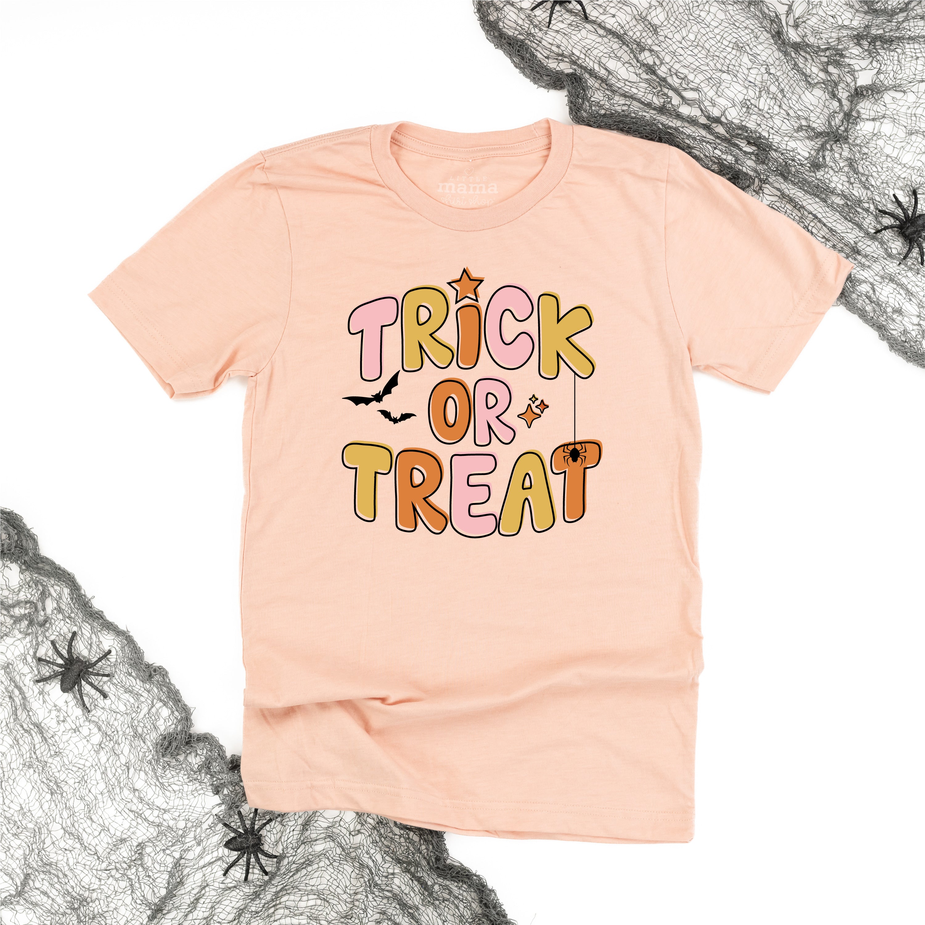 Trick or Treat (PINK/ORANGE) - Unisex Tee Little Mama Shirt Shop