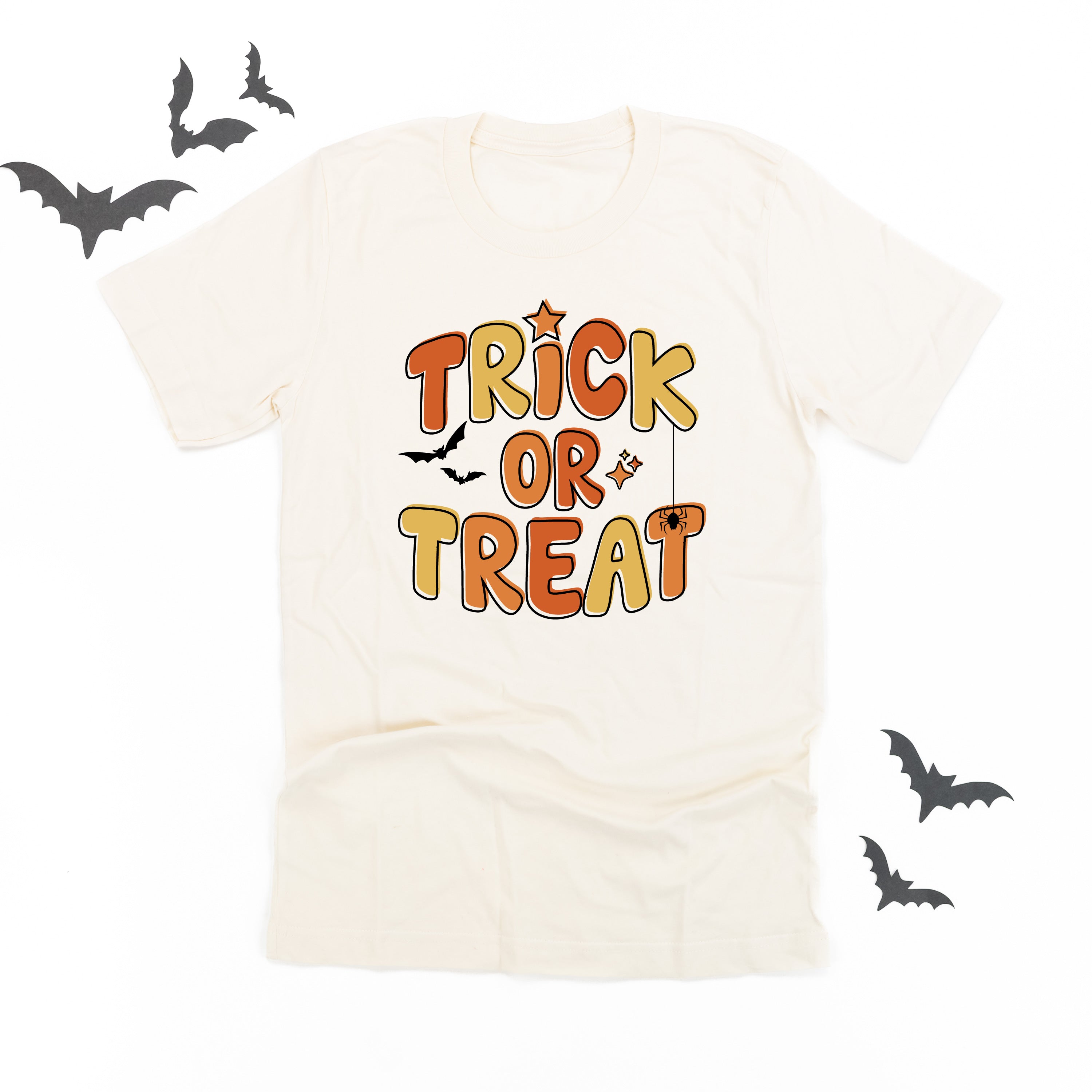 Trick or Treat (ORANGE/YELLOW) - Unisex Tee Little Mama Shirt Shop