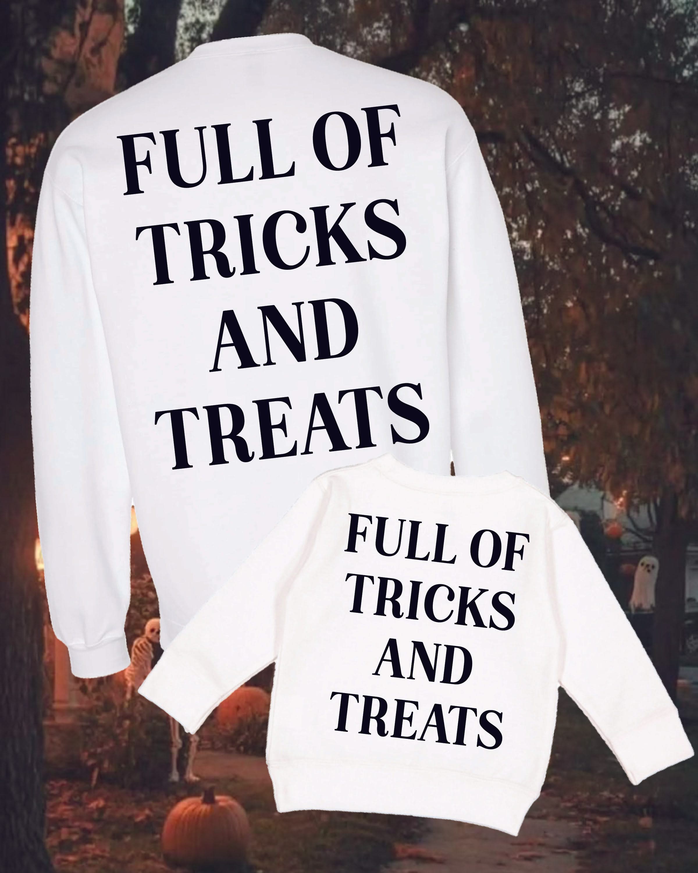 Full of Tricks and Treats - Set of 2 Basic Fleece Sweaters Little Mama Shirt Shop