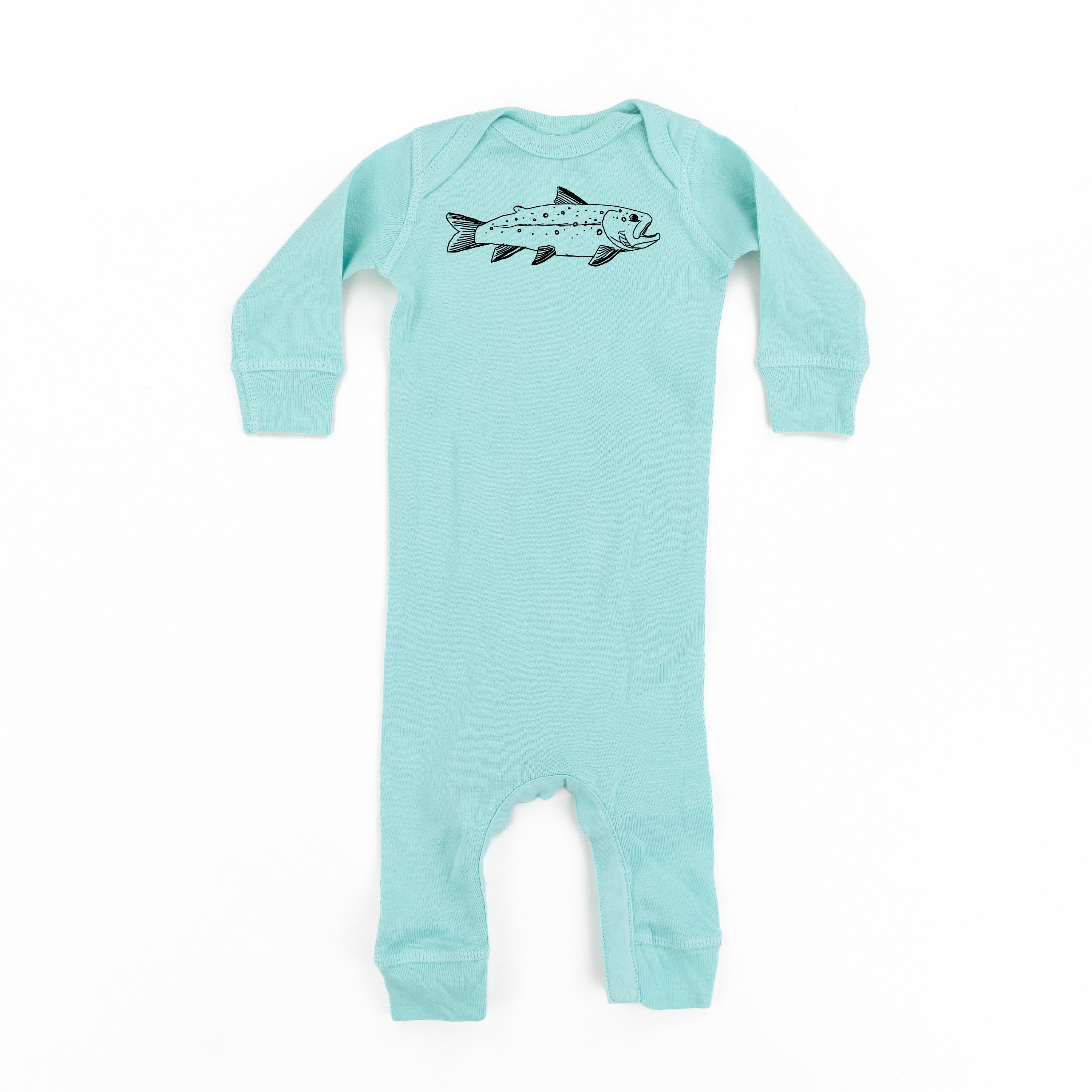 Hand Drawn Brook Trout - Baby Sleeper Little Mama Shirt Shop