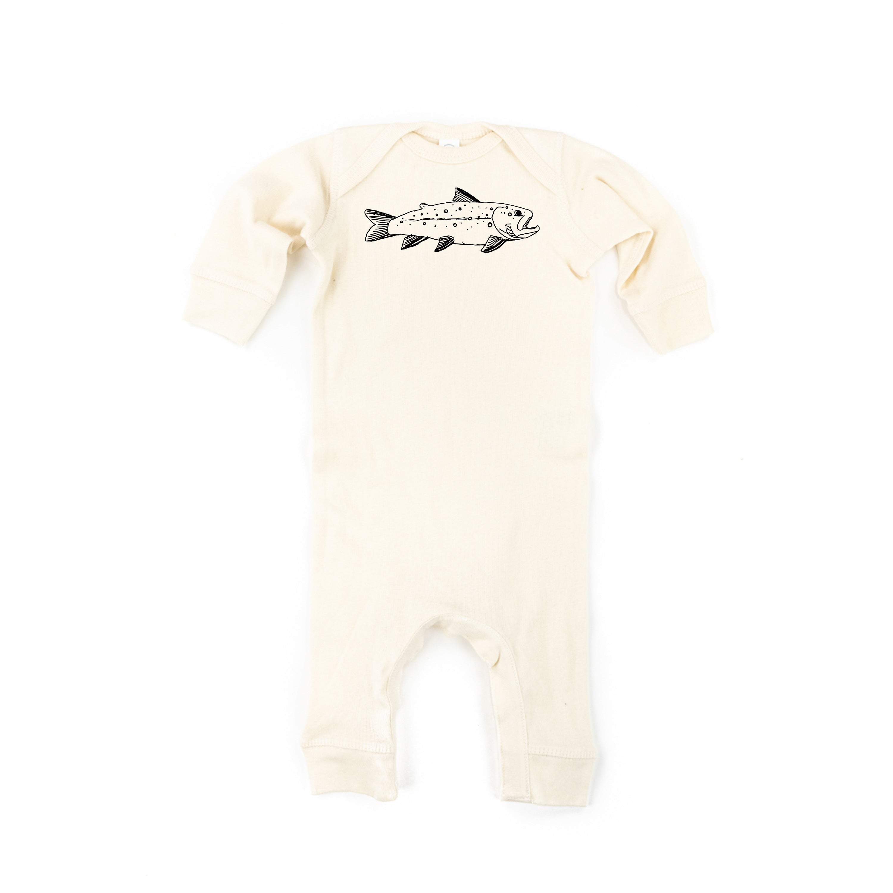 Hand Drawn Brook Trout - Baby Sleeper Little Mama Shirt Shop