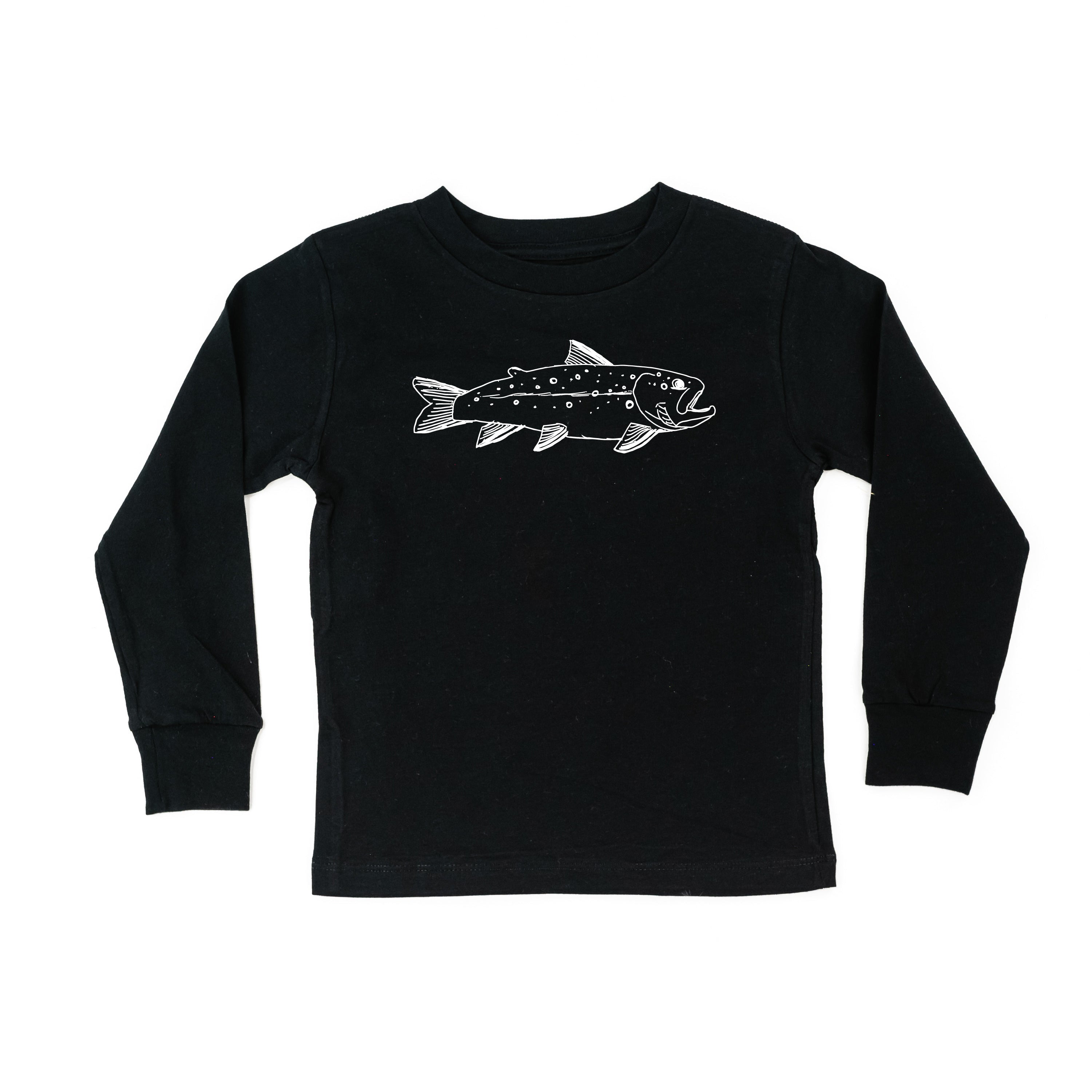 Hand Drawn Brook Trout - Child LONG SLEEVE Tee Little Mama Shirt Shop