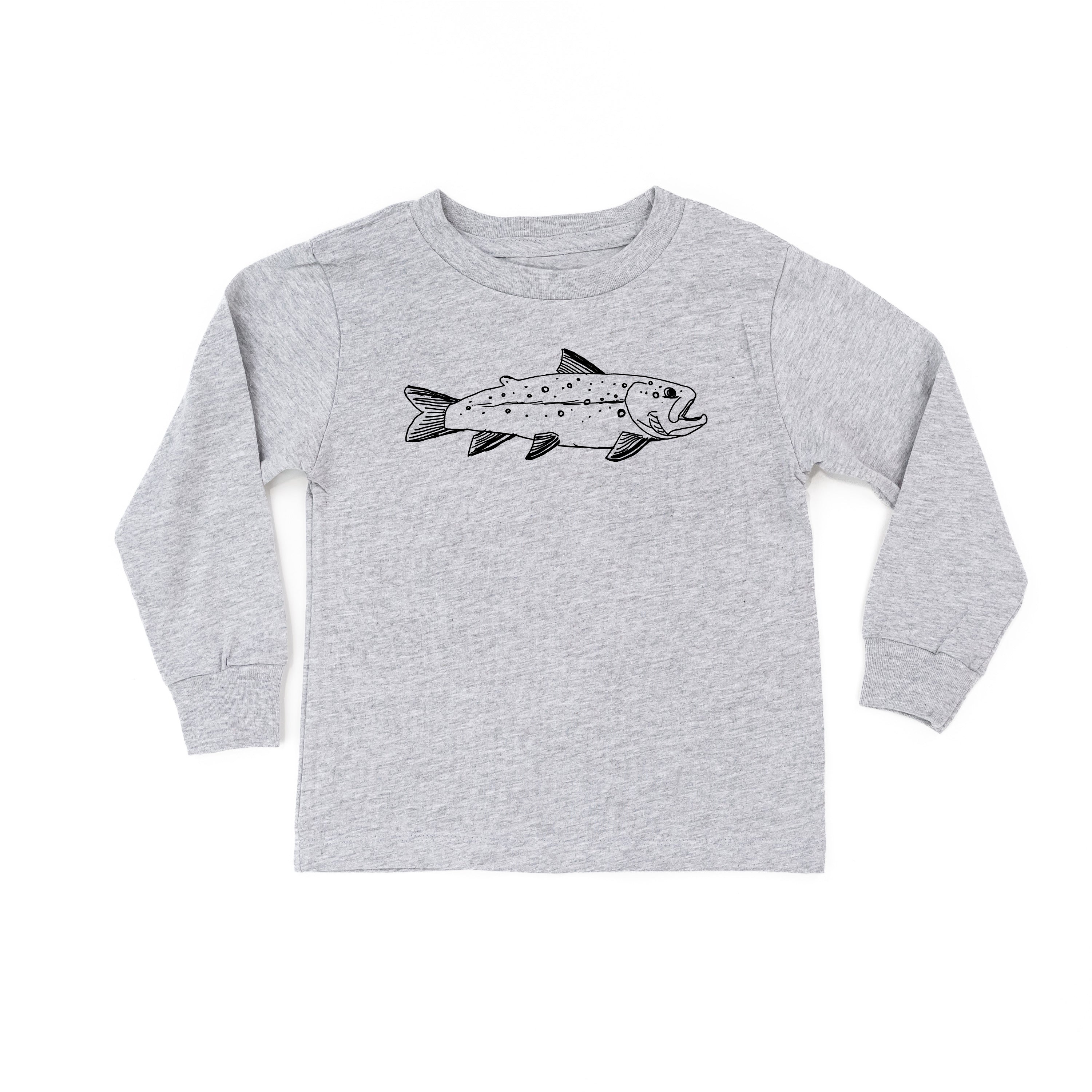 Hand Drawn Brook Trout - Child LONG SLEEVE Tee Little Mama Shirt Shop