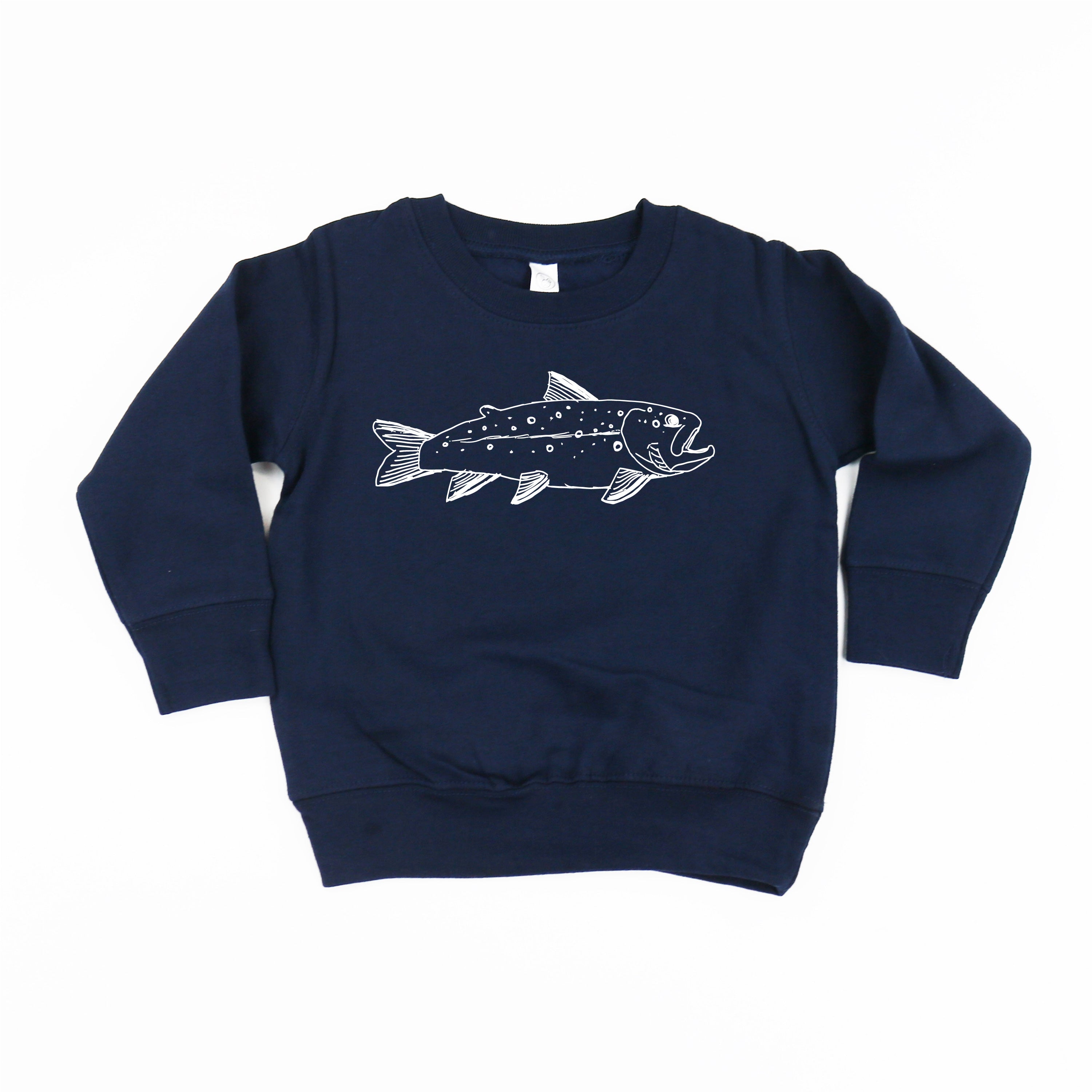 Hand Drawn Brook Trout - Child Sweater Little Mama Shirt Shop