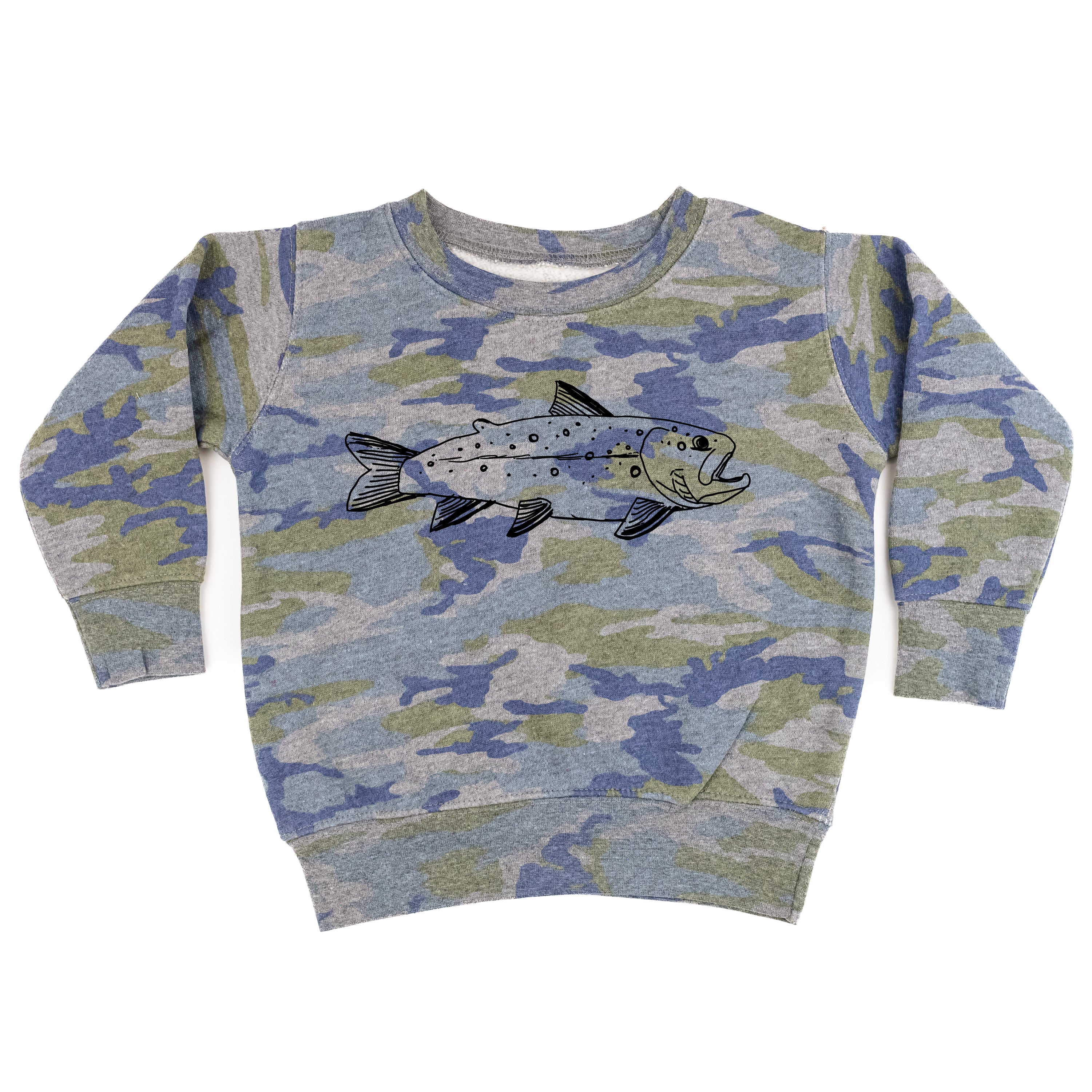 Hand Drawn Brook Trout - Child Sweater Little Mama Shirt Shop