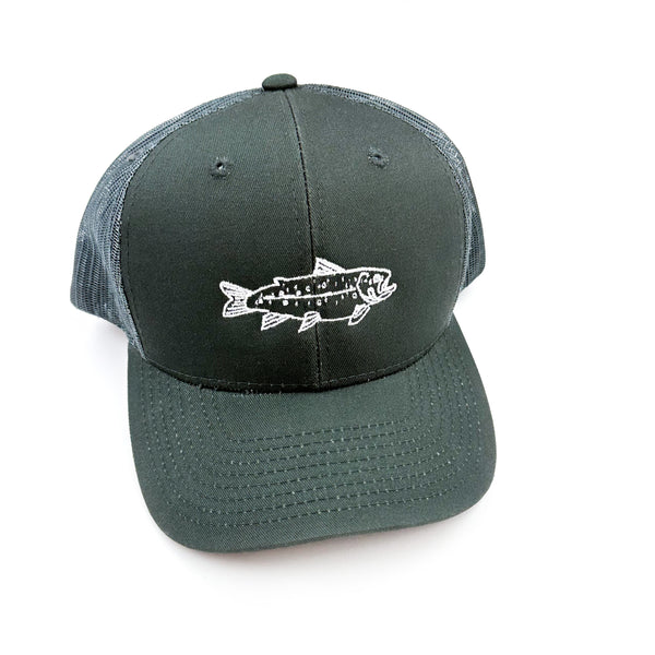 BROOK TROUT - Gray Snapback Hat w/ White Thread