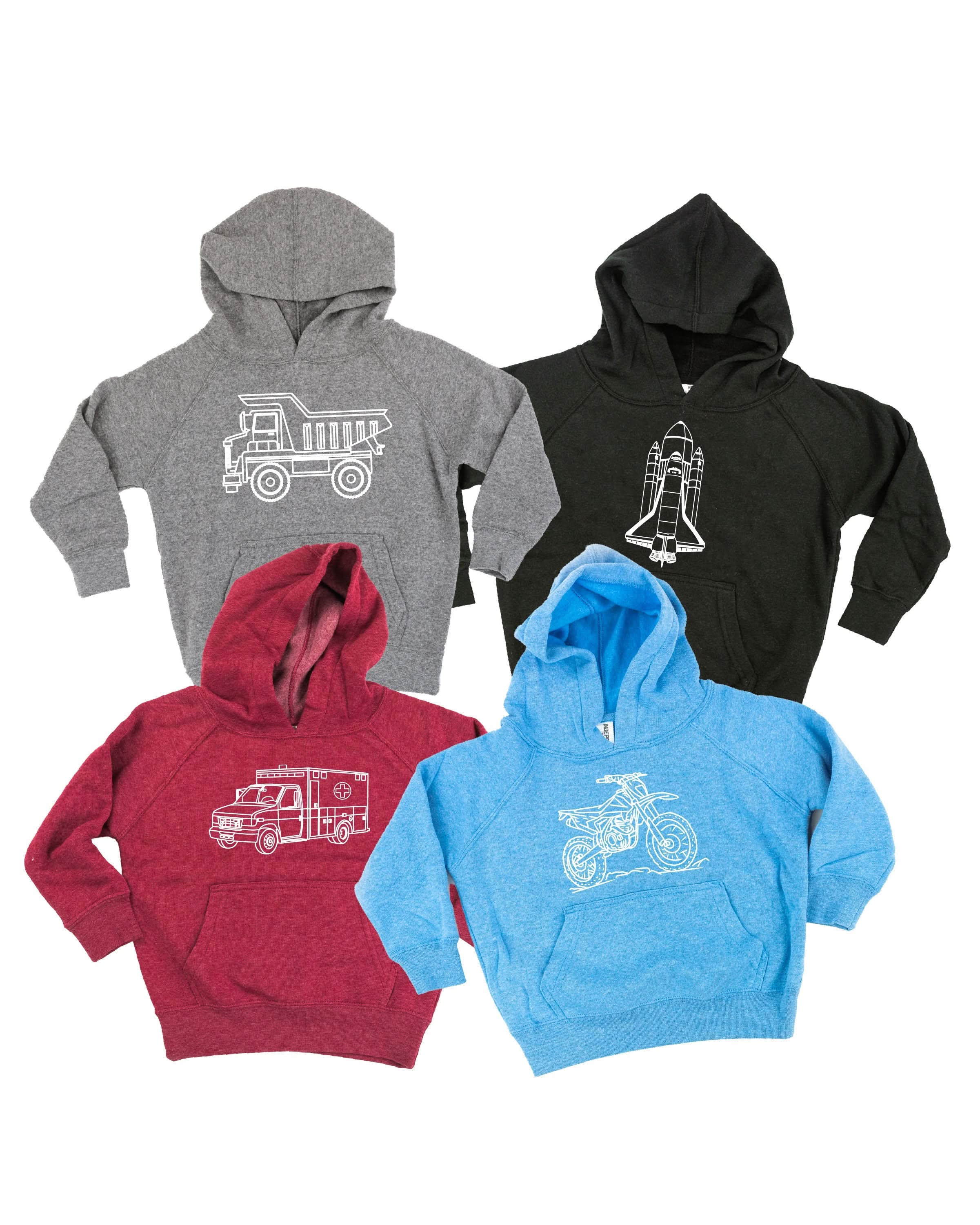 Trucks N' Things Minimalist Design - (Choose Your Vehicle) - Child Hoodie Little Mama Shirt Shop LLC