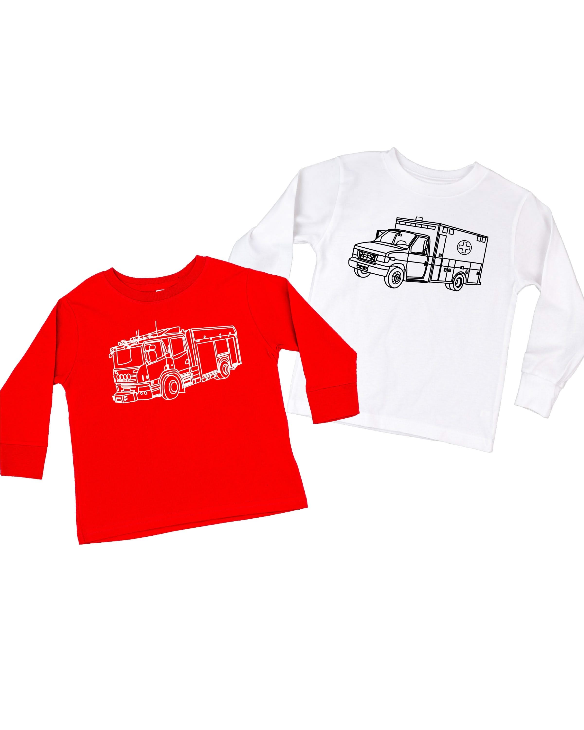 Trucks N' Things Minimalist Design - (Choose Your Vehicle) - Child Long Sleeve Tee Little Mama Shirt Shop