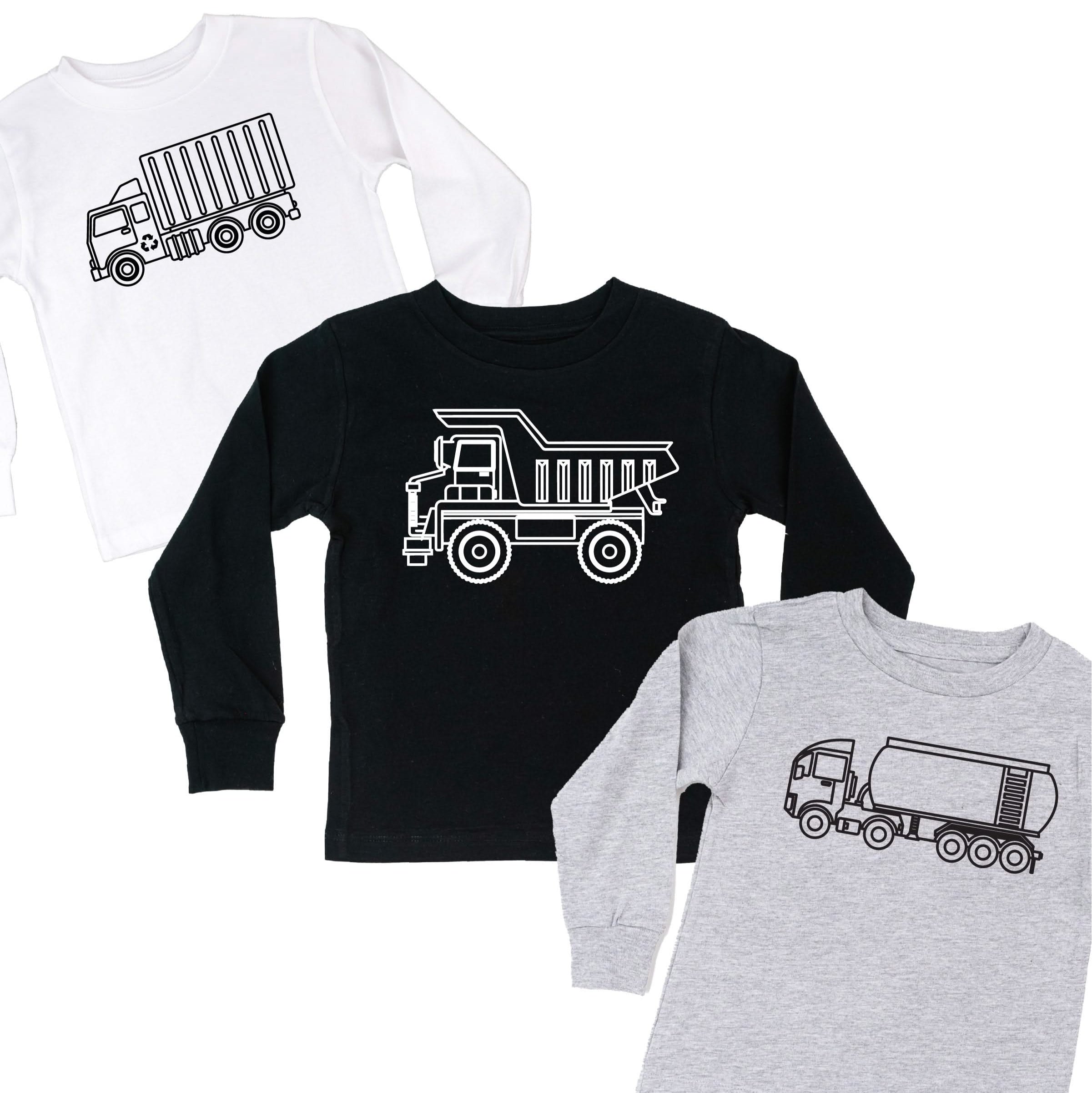 Trucks N' Things Minimalist Design - (Choose Your Vehicle) - Child Long Sleeve Tee Little Mama Shirt Shop