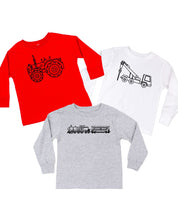 Trucks N' Things Minimalist Design - (Choose Your Vehicle) - Child Long Sleeve Tee Little Mama Shirt Shop