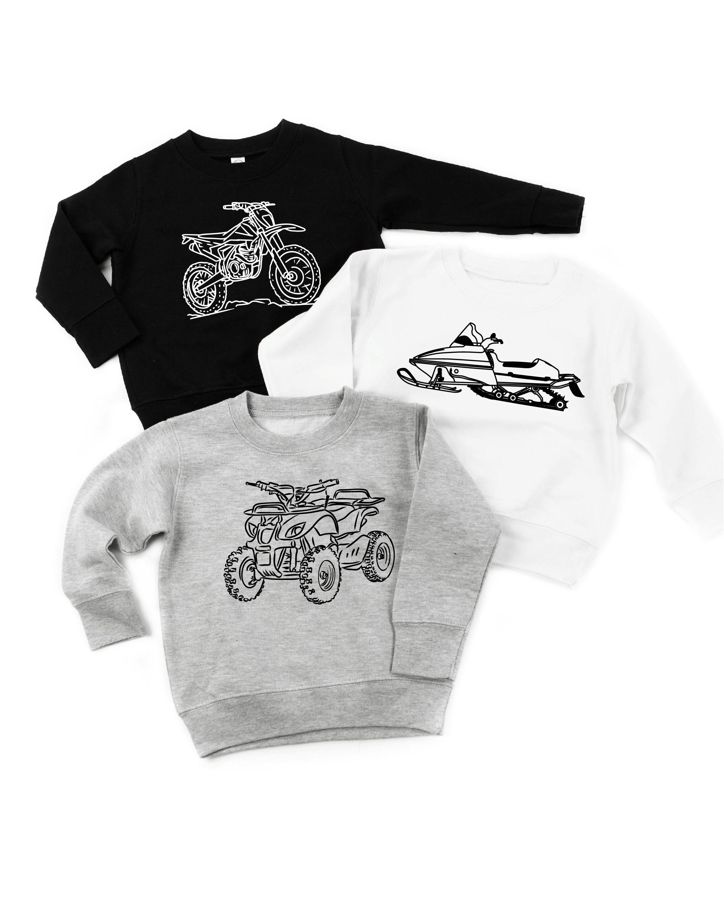 Trucks N' Things Minimalist Design - (Choose Your Vehicle) - Child Sweater Little Mama Shirt Shop